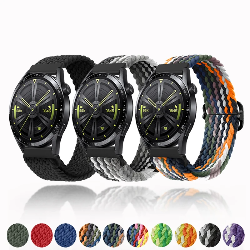 

20mm 22mm Adjust Nylon Strap Garmin Vivoactive 3 Venu Watch Band Huawei GT 3 Watchband Samusng Galaxy Watch 5 4 Bracelet