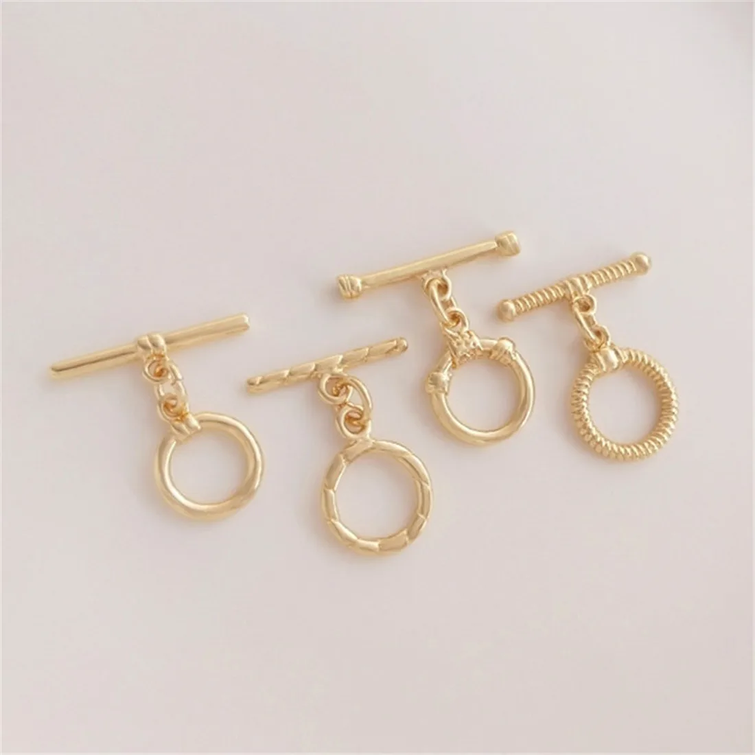 

14K Gold Coated Smooth Circular Thread OT Buckle DIY Bracelet Necklace Handcrafted Jewelry Connection Closing Buckle Accessories