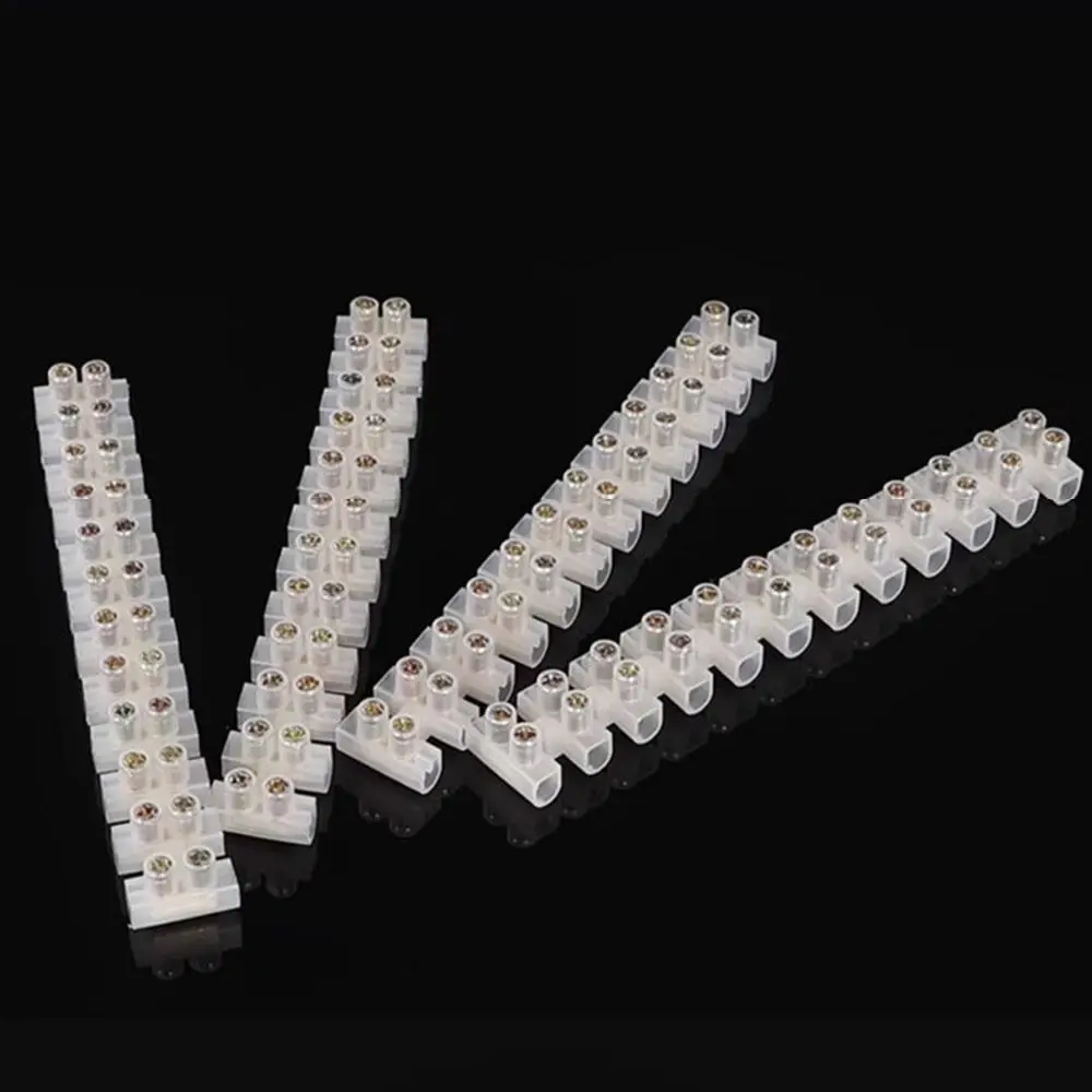 5Pcs 12 Position Electrical Connector Strip Screw Connection Insulated Housing Barrier Terminal Strip H Type Structure