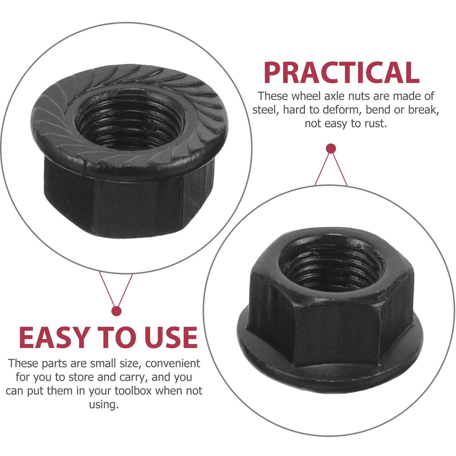 

1Set Bike Nuts Wheel Axle Nut and Bike Hanger Kit Steel Flange Nuts Durable Anti-Rust Repair Parts for Bicycles Mountain