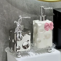 Cheese Ceramic Soap Bottle Bathroom Accessories Shampoo Bottle Portable Press Sub-bottle Nordic Home Decoration Soap Dispenser