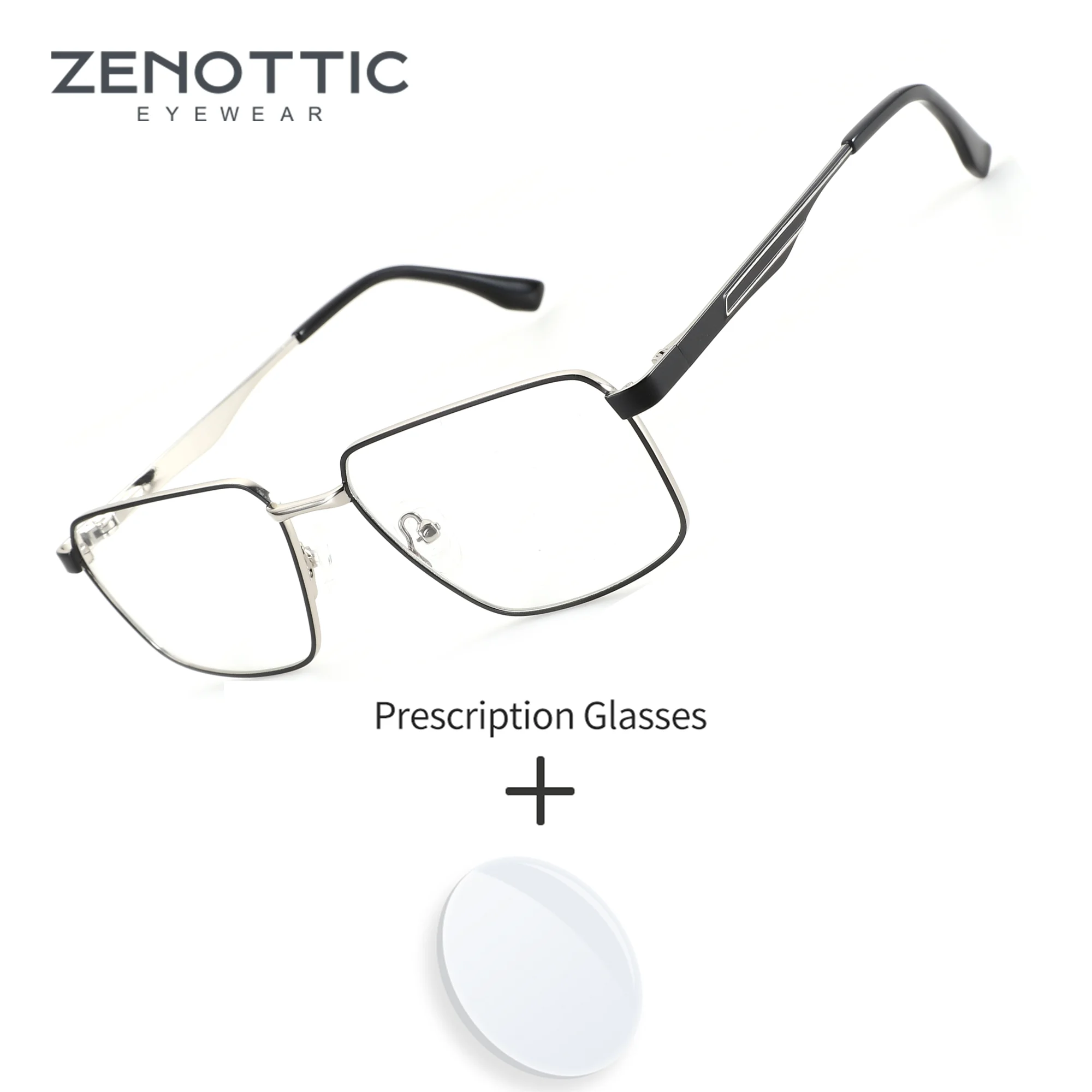 

Прямоугольные очки ZENOTTIC для мужчин, металлические фотохромные очки с защитой от синего света, медицинские оптические очки