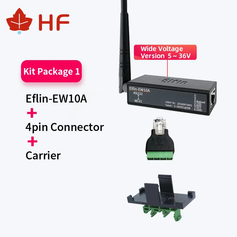 Dispositivos de red inalámbricos Modbus TPC, dispositivo de Elfin-EW10A-0 más pequeño, función IP, RJ45, RS232 a Servidor de serie WIFI