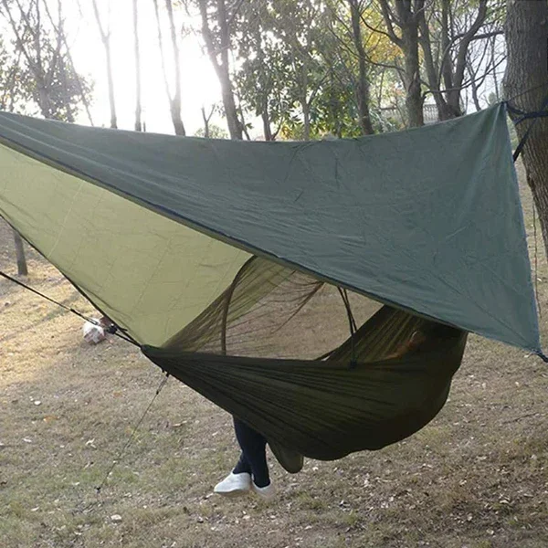 

Camping Tactical Rain Fly Hammock Tarp Easy to Carry in Hiking and Camping