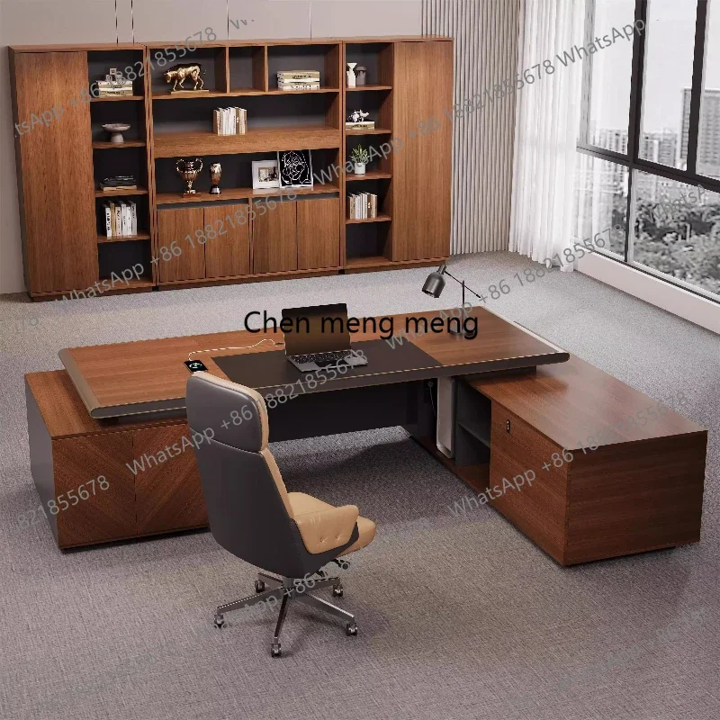 X188 Storage Luxury Office Desks Asthetic Manager Computer L Shaped Executive Desk Corner Modern Escritorios Home Office