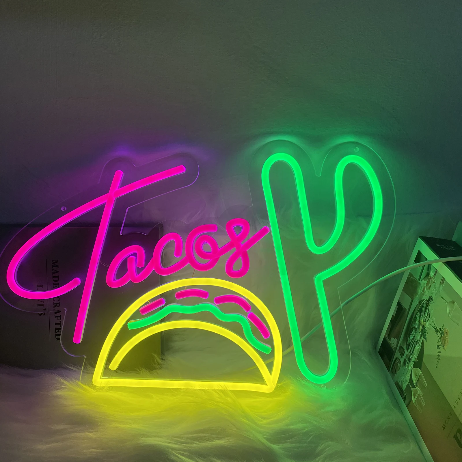 Imagem -02 - Led Neon Food Sign Taco Neon Sign Taco Mexicano