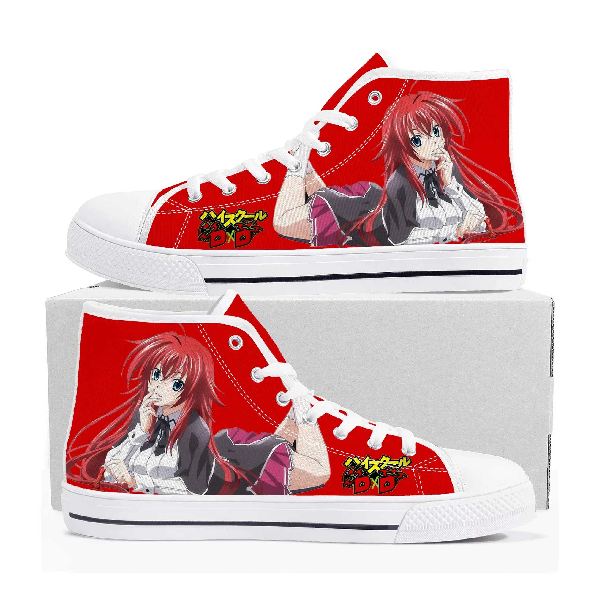 

Rias Gremory High School DXD High Top Sneakers High Quality Mens Womens Teenager Custom Sneaker Casual Couple Shoes Custom Shoe