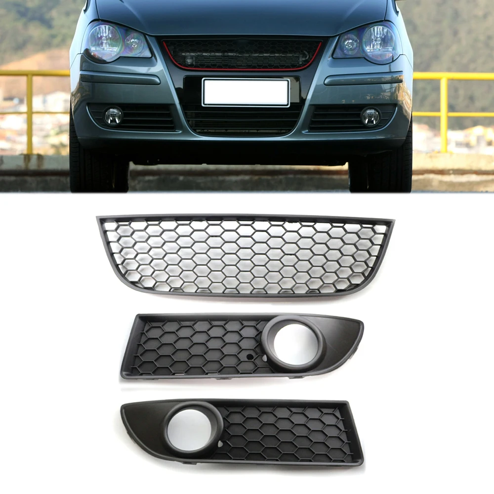 Samochodowe światło przeciwmgielne Osłona zderzaka Kratka przedniego dolnego zderzaka Kratka środkowa do VW Polo MK4 9N3 2005-2009 Facelift 6Q0 853 677 B