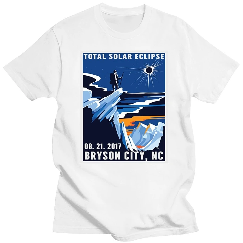 2019 Fashion Men T shirt Vintage Bryson City North Carolina Eclipse August