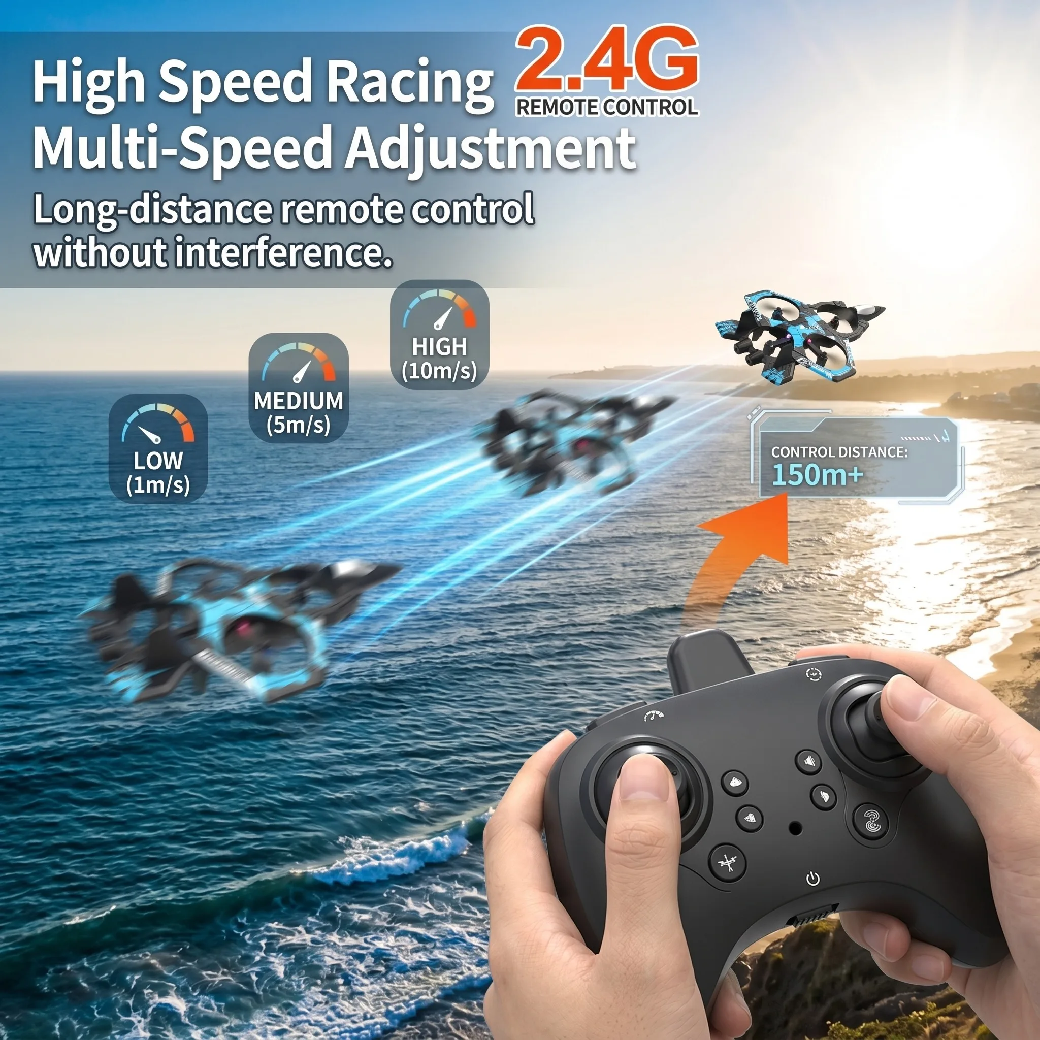 

K500 MAX RC Plane Fighter 2.4G Remote Control Stunt Glider 360 ° Rolling Flight Flying EPP Foam Airplane with LED Toys for Kids
