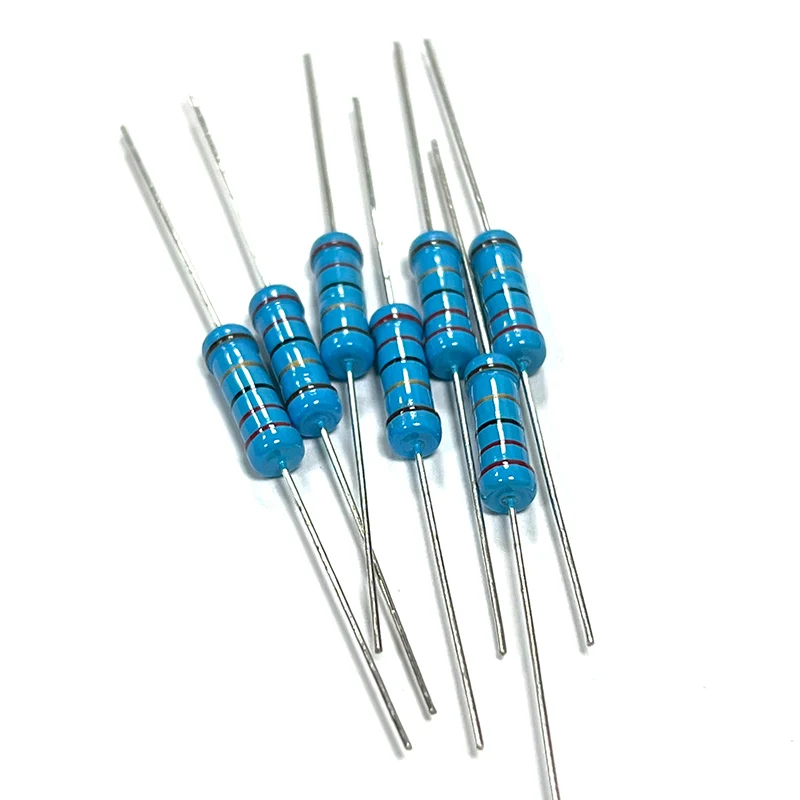 20pcs 2W Metal Film Resistor 2R2 22R 220R 2K2 22K 220K 2.2 22 220 Ohm R K Accuracy 1% 0.1R-10M Five-Color Ring Resistance