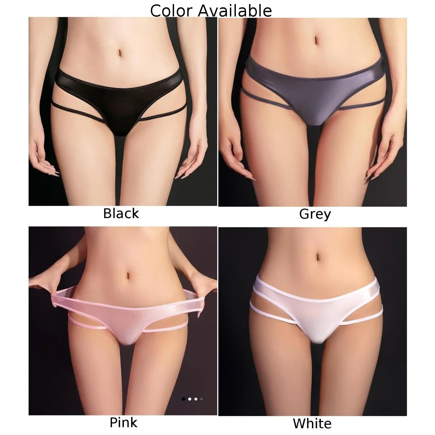 Women Low Rise Sexy Thongs Briefs High Cut Cheeky Panties Bikini Sheer Underwear High Elasticity Comfortable Women's Underpants image 5