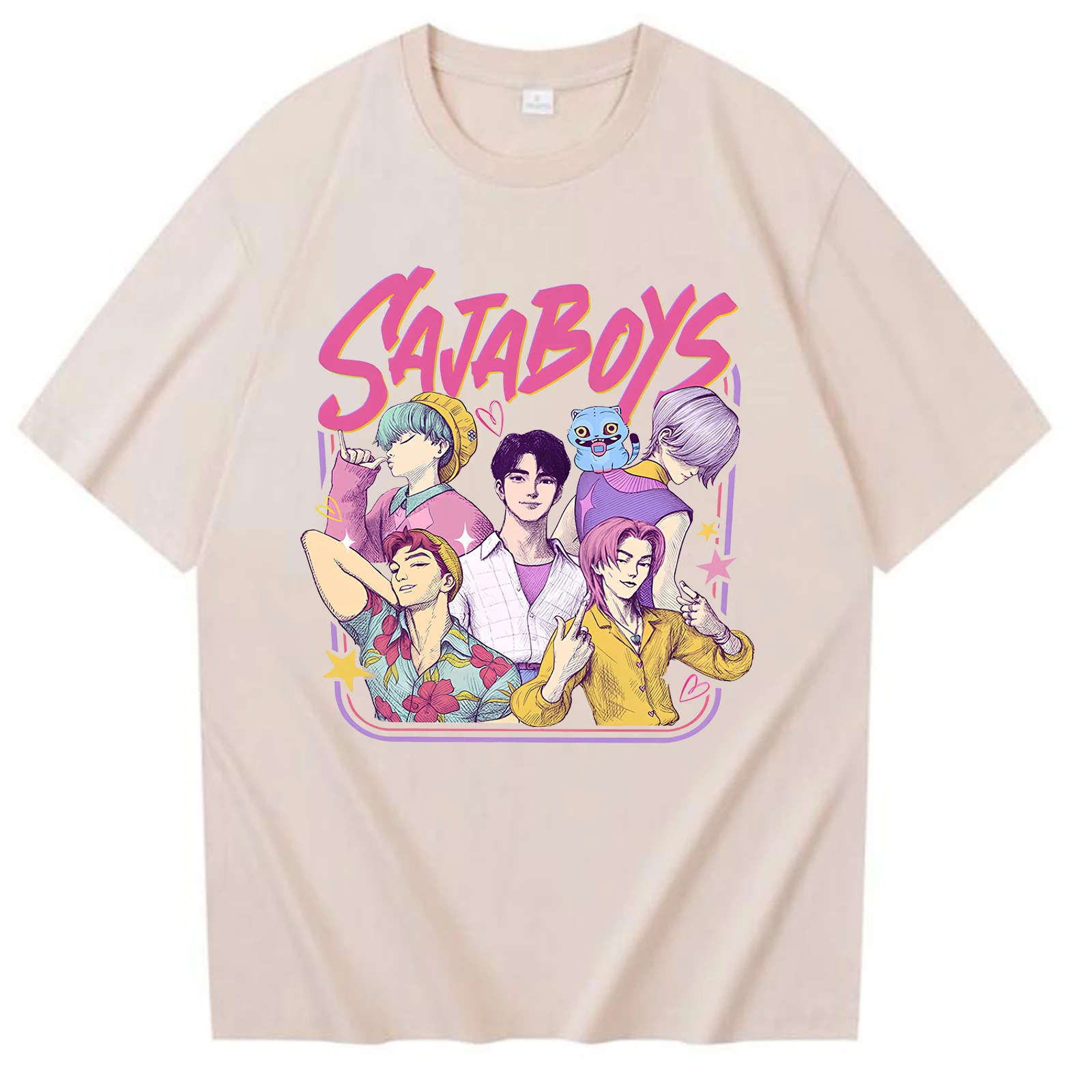 Kpop Demon Hunters Saja T-shirt Harajuku O-Collo Camicia Regalo per i fan Cantante estivo Tee Manica corta Top Abbigliamento donna Y2K Top ﻿