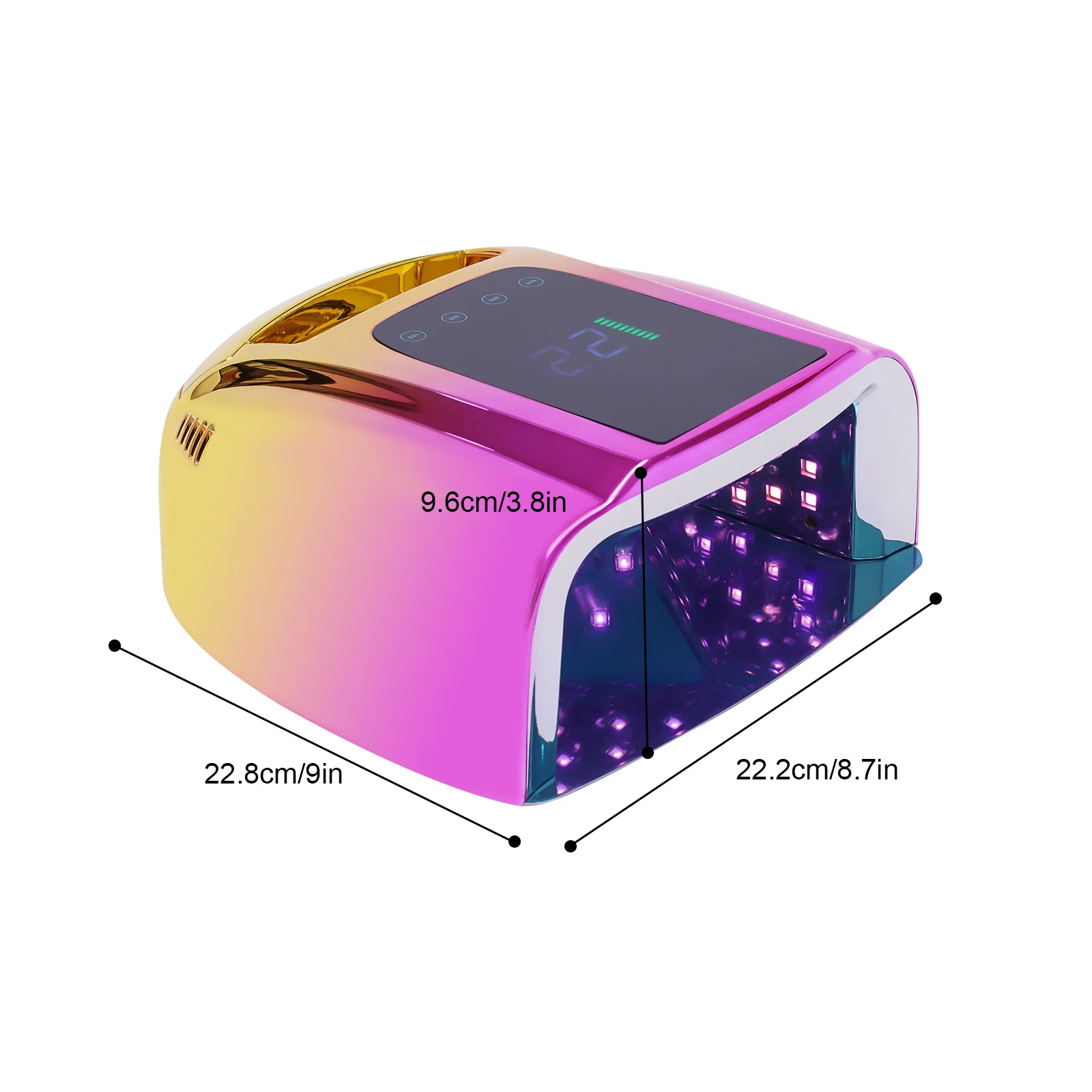 96W UV LED 네일 램프 충전식 무선 젤 네일 드라이어 (4가지 타이머 설정 및 스마트 센서 그라데이션 휴대용 매니큐어 라이트 포함)