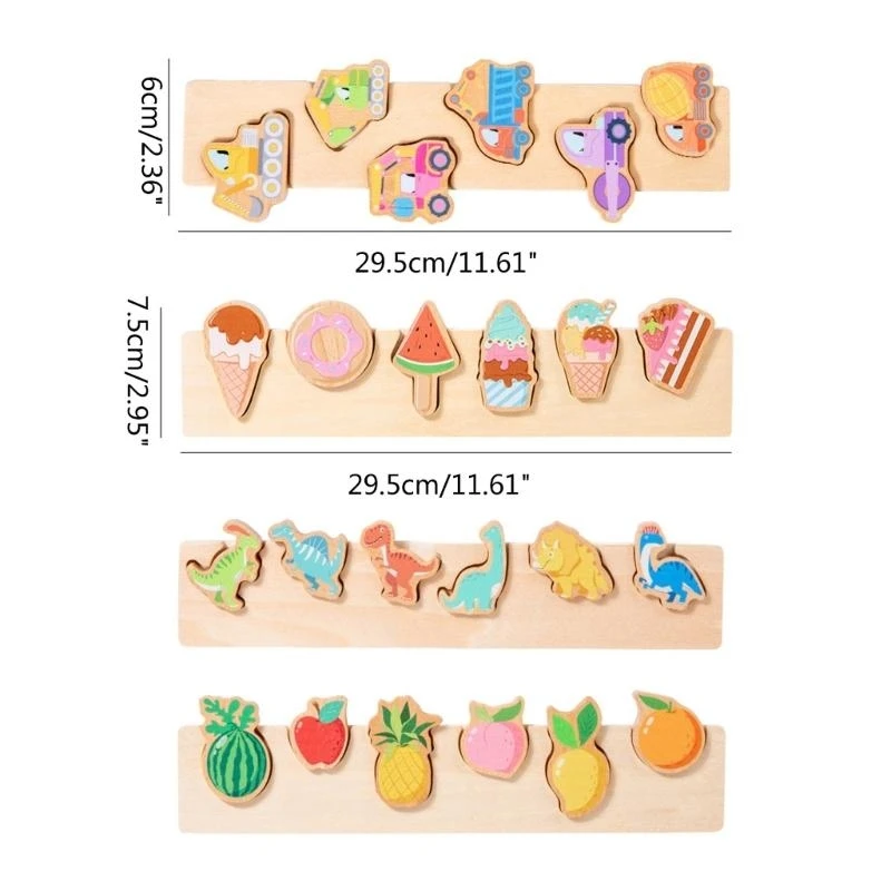 教育赤ちゃんのおもちゃ漫画木製パズル分類おもちゃ子供の学習ギフト 15UB