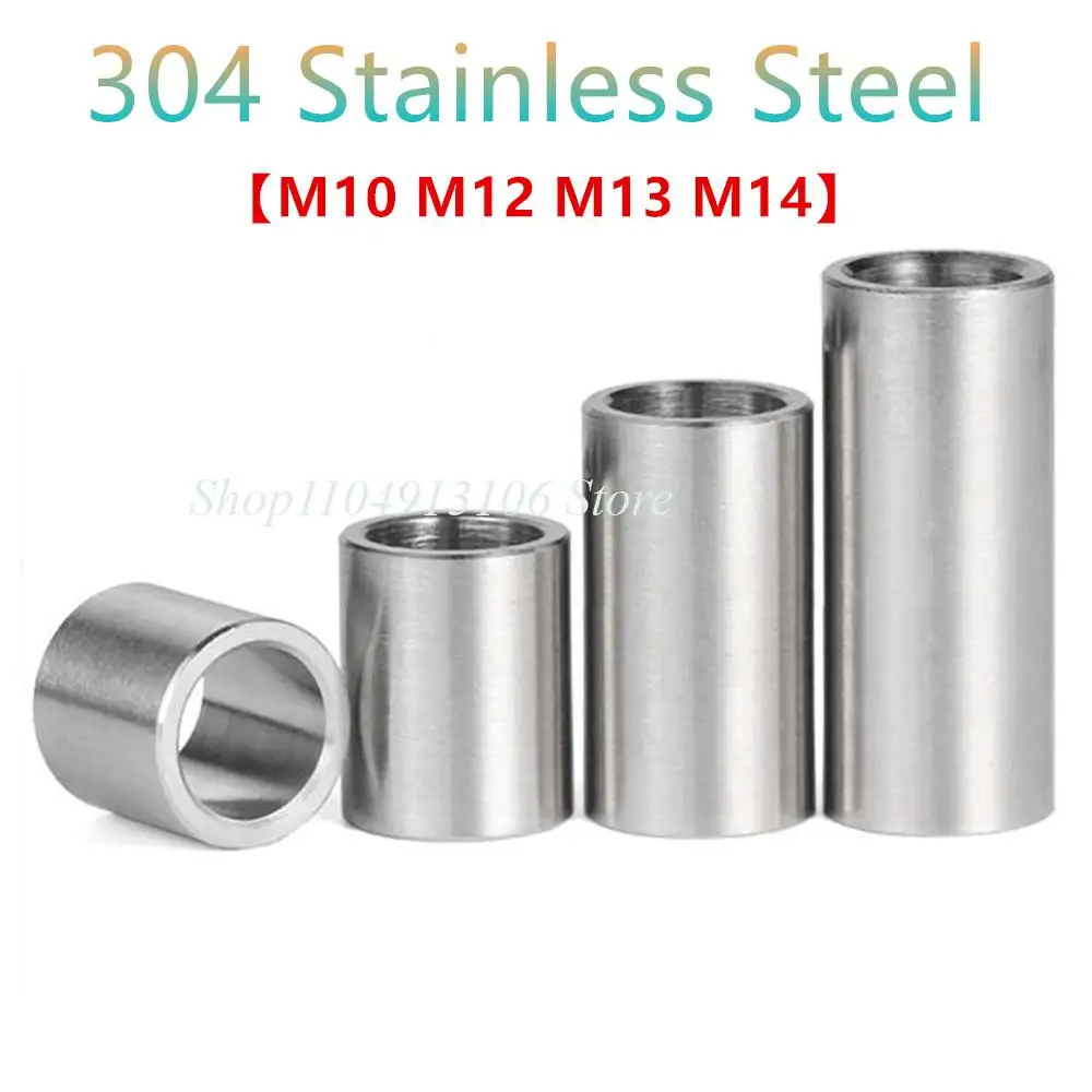 304 Stainless Steel Bushing Washer Gasket M10 M12 M13 M14 OD 12 14 15 16 18 30mm Unthreaded Round Hollow Standoff Spacer Sleeve