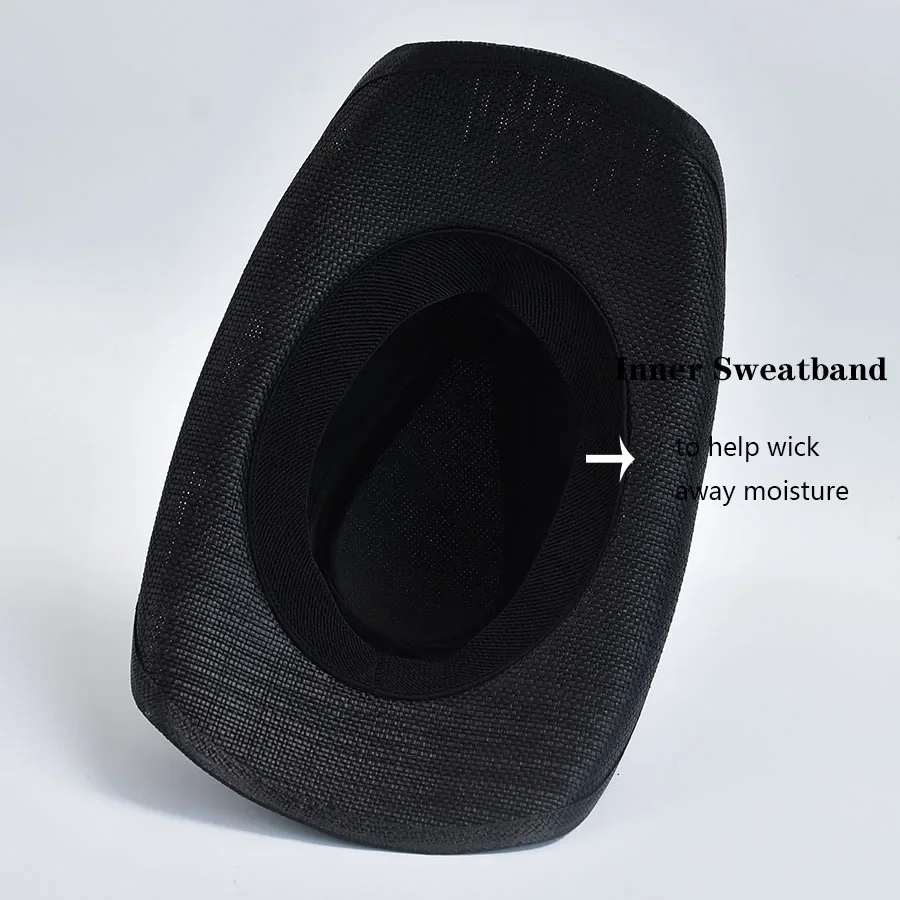 Vintage Straw Cowboy Hat for Men's Women's Summer Beach Sun Hat Gentleman Lady Cowgirl Jazz Hat Sombrero Hombre image 6