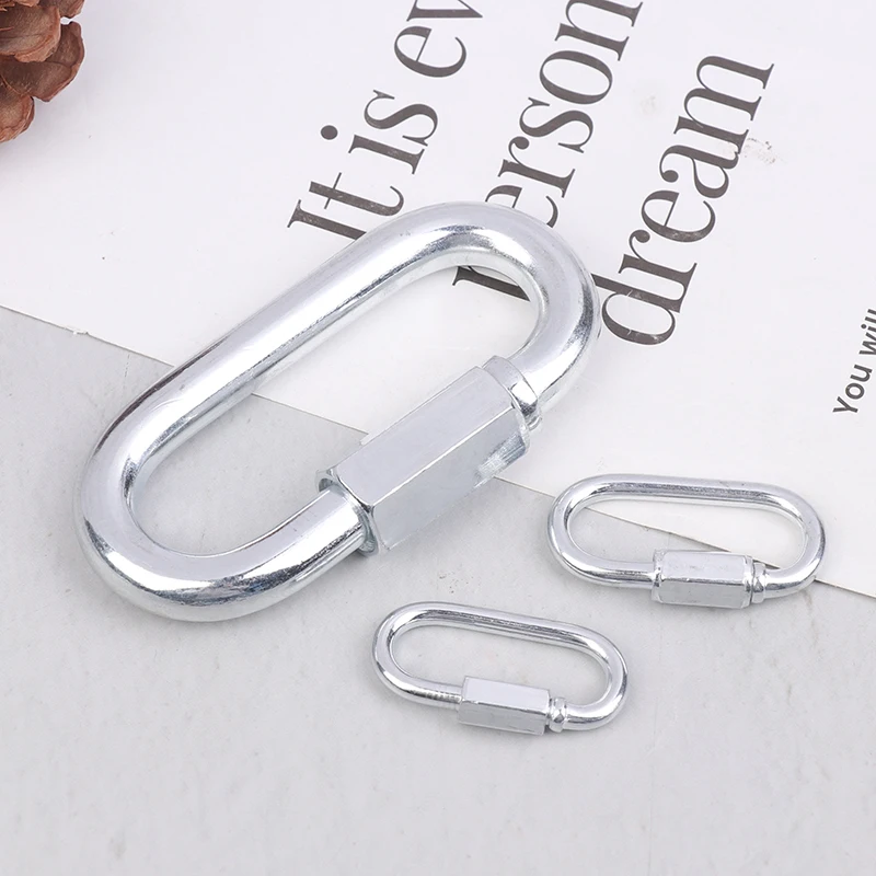 5Pcs M3.5/4/6/8/10 Connect Hook Stainless Steel Connecting Ring Quick Chain Link Track Mountaineering Carabiner Buckles