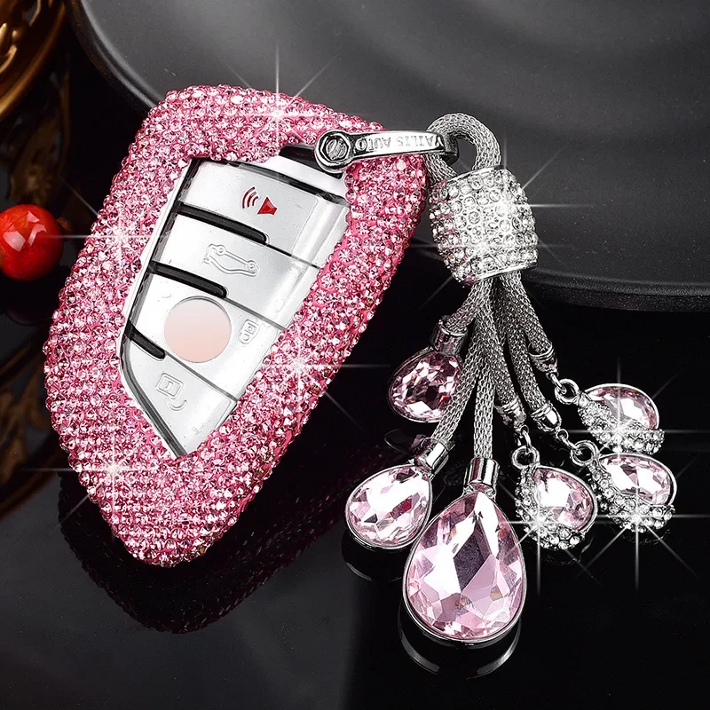 Fashion Luxury Women's Sparkling Diamond For BMW Car Key Cover X1 X3 X5 X4 Series G20 G30 G11 F15 F16 G01 G02 F48 E70 E39 F10