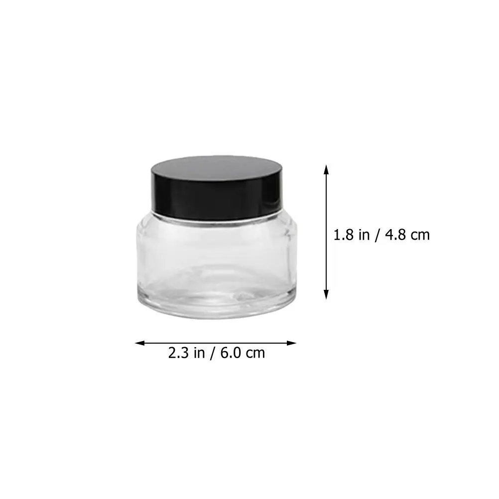 12Pcs Face Cream Bottles Glass Empty 50G Refillable Sub Containers Travel Cosmetics Storage Jars Portable Compact Lotion Holder