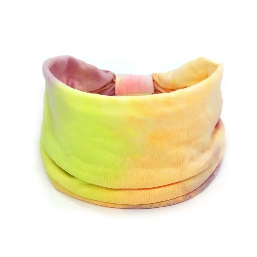 Hair Accessories Colorful Tie Dye Headwrap Cotton Elastic Wide Headband Unisex Charming Cross Headband Dance