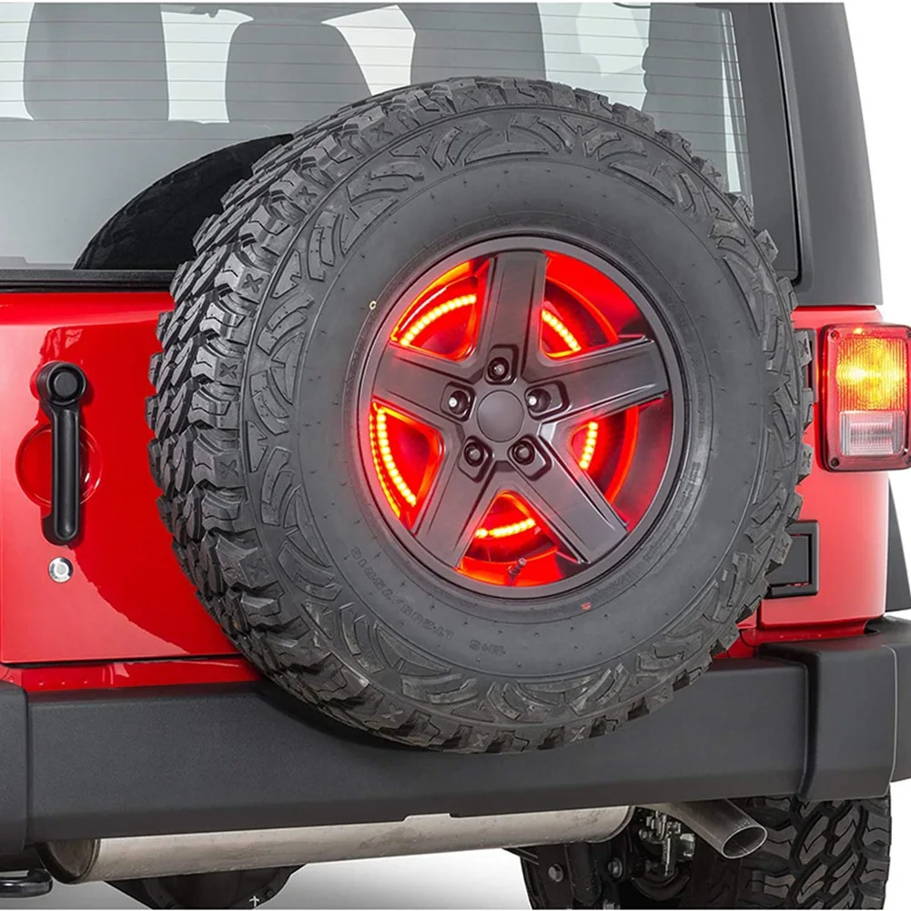 NEW HOT In Stock-Spare Tire Brake Light Wheel Light 3Rd Third Brake Light For JEEP Wrangler 2007-2018 JK JKU YJ TJ, Red Light