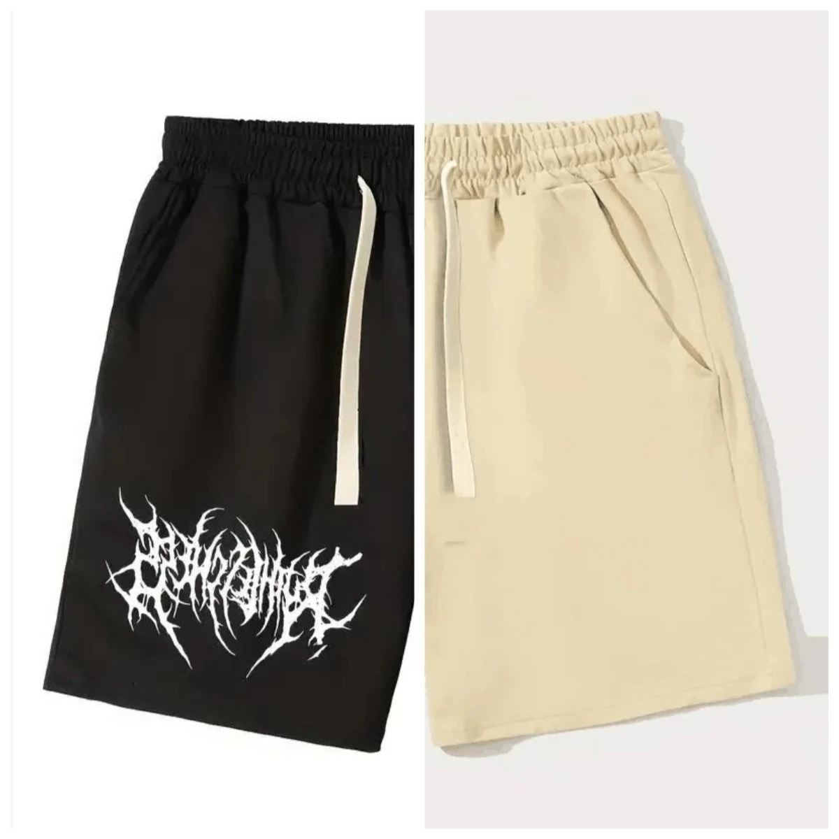 

Fashion Men's Street Style Simple Trendy Casual Sports Drawstrings Shorts Male Quick Dry Beach Pants Street Hip Hop Sports Moto