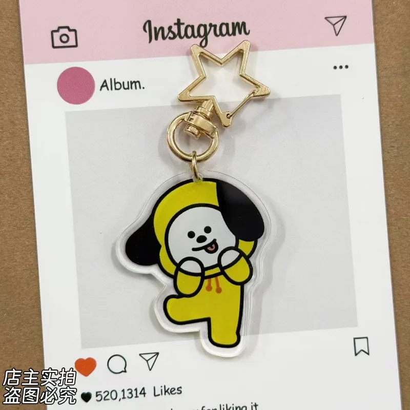 

Keychain 2026 BT21 K-POP COOKY KOALA RJ Cartoon Star Pendant Necklace Set of Delicate Keychains Cute Idol Souvenirs