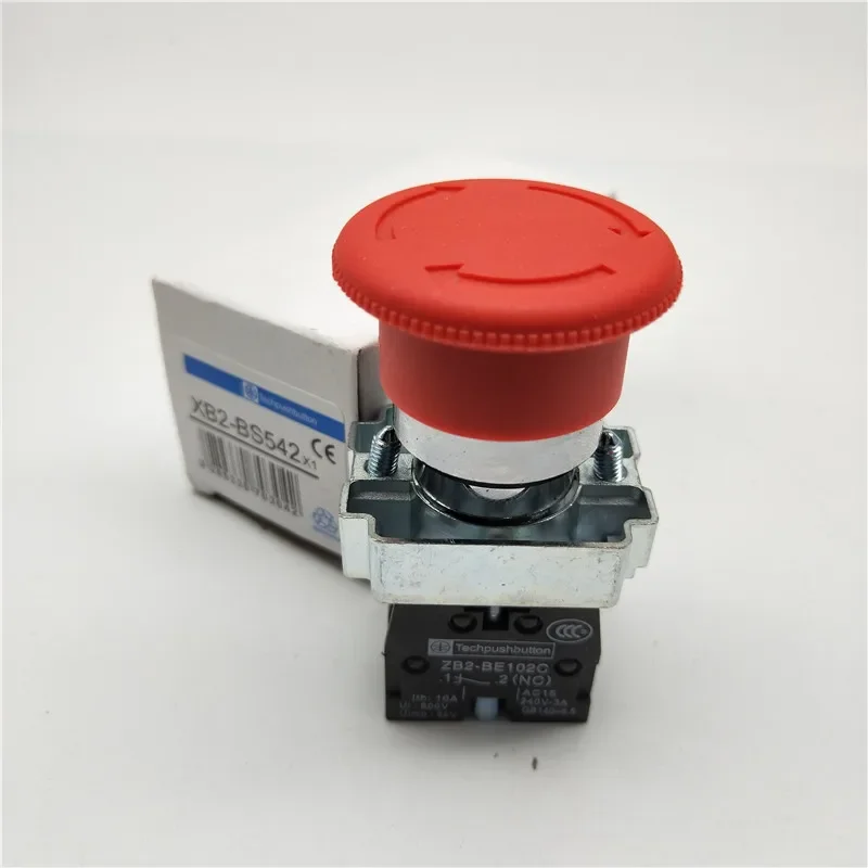 ZB2-BE102C Mushroom head power switch emergency stop 10A 22mm push button switch (ZB2) XB2-BS542 XB2-BS541 XB2-BS544 XB2-BS545