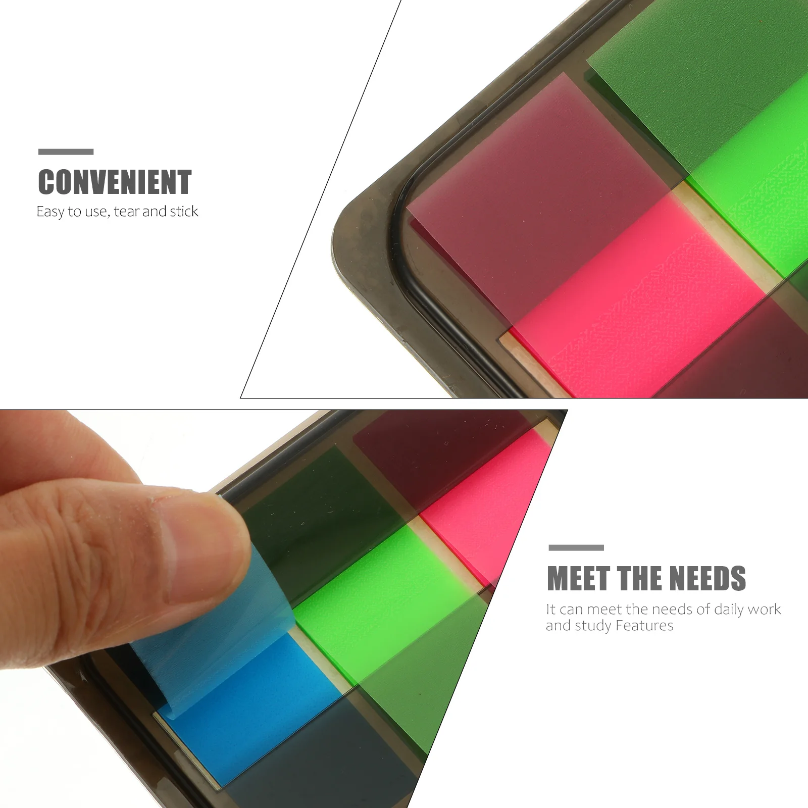 5 scatole di promemoria adesivi fluorescenti, quaderni autoadesivi, schede indice per quaderni, file,ari, forniture per ufficio, adesivi memo
