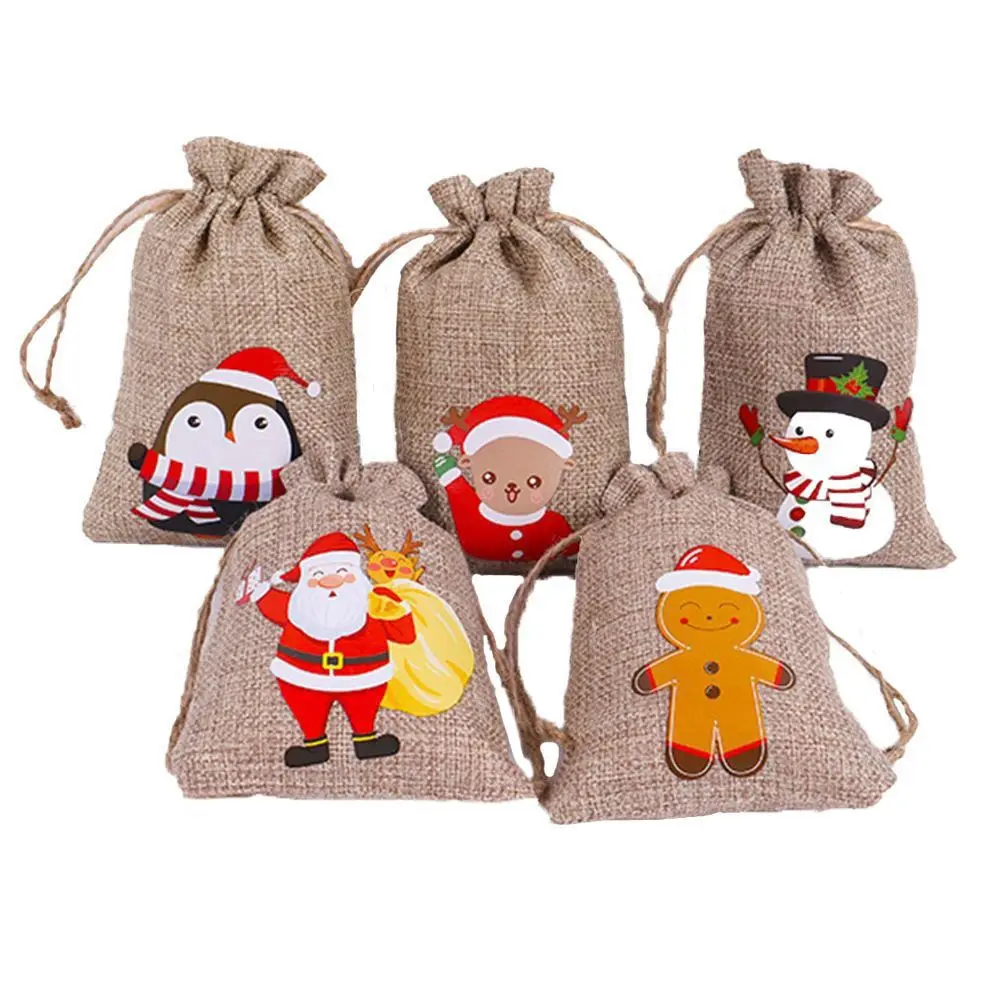 Santa Claus Gift Bags Packaging Bags Drawstring Pouch Ornament Christmas Ornament Christmas Decorations Candy Bags Storage Bags