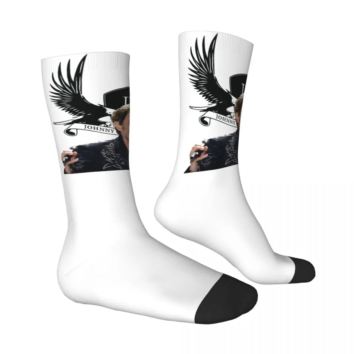 Johnny Hallyday Rock My Favorite People Culture Funny Man Socks Male Mens Women Summer Stockings Polyester