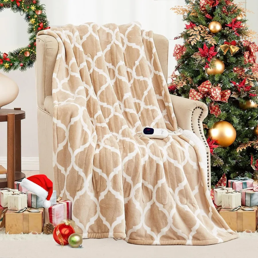 

Heated Blanket Electric Queen Size - 84"x90" Heating Blanket with 10 Fast Heat Levels 8 Hours Auto Off Ultra Soft Cozy Flannel