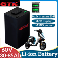 GTK 60V 30Ah 35Ah 45Ah 55Ah 65Ah 75Ah 85Ah Lithium Ion Battery for 500W 800W 1000W 1500W 3000W Golf Cart Two Wheeler RV
