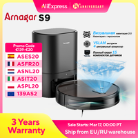 NEW Arnagar S9 Robot Vacuum Cleaner Auto Empty Dust Collection Sweep Mop 3500Pa 2600mAh Low Noise APP Control