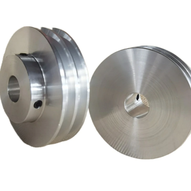 

OD:80mm Aluminum Alloy Double Groove Pulley Lathe Spindle Motor Pulley V-groove for PU Round Belt