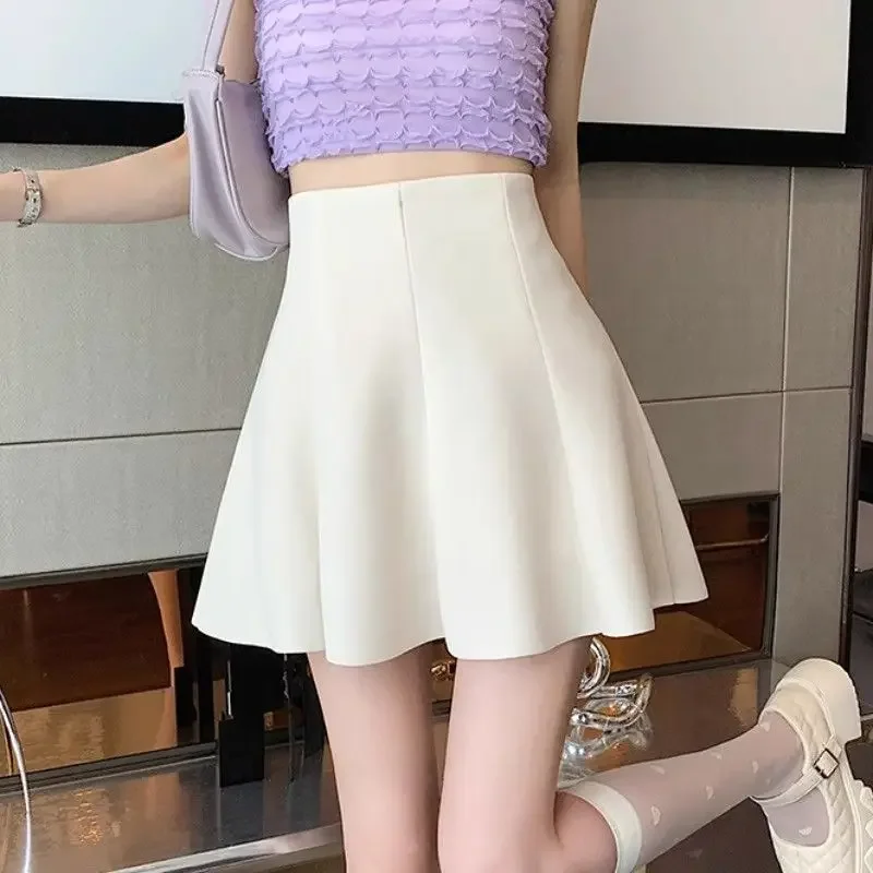 Pleat Pleated Female Skirts Casual Cute Kawaii Women's Skirt Streetwear Clothing Trend 2024 Korean Fashion Offer Aesthetic Hot V