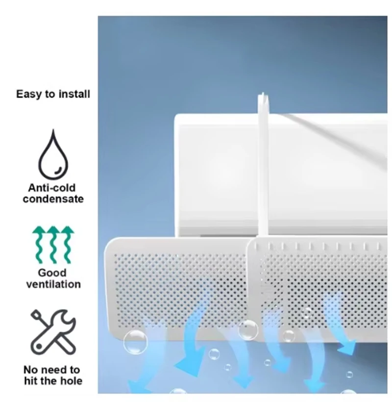 1/2Pcs Adjustable Air Conditioner Baffle Shield Wall Mounted AC Wind Guide Anti Direct Blow Universal Vent Deflector