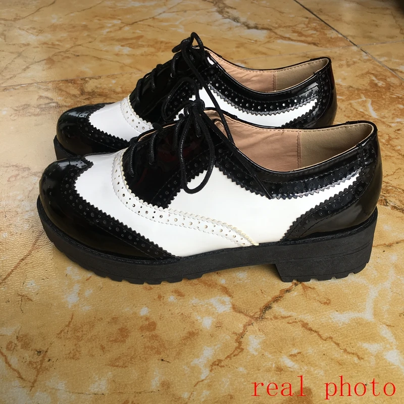 ASILETO-zapatos brogue de estilo británico para mujer, calzado informal con punta redonda y cordones cruzados, color mezclado, oxfords