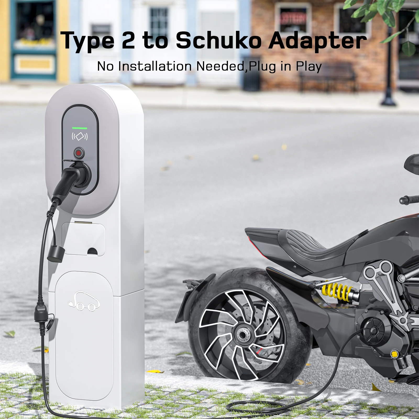 dé Adapter Type 2 to EU Plug Electric Car Charger Plug 16A 60cm 230V Chargers for Charging Station WallBox