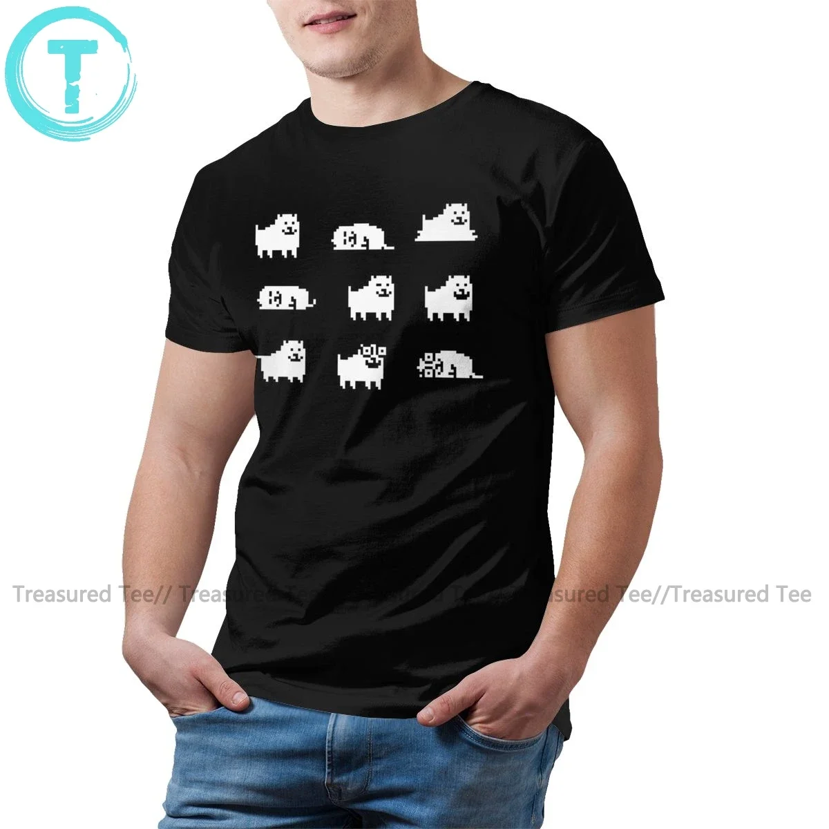 Dog Samoyed T Shirt Annoying Dog Undertale T-Shirt Print Man Tee Shirt Awesome Streetwear Big Tshirt