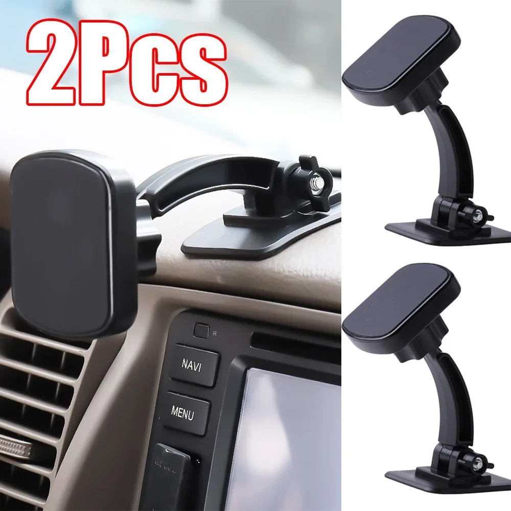 

1/2Pcs Universal Car Magnetic Phone Adjustable Holder Mount Dash Magnet Bracket 360 Degree Rotating Paste Mobile Phone Stand