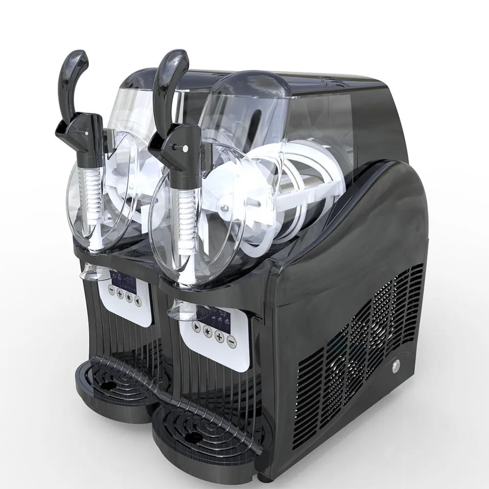 Mesin Slush Mesin Pencair Es Mesin Minuman Beku Pembuat Jus Otomatis Mesin Minuman Dingin Silinder Ganda