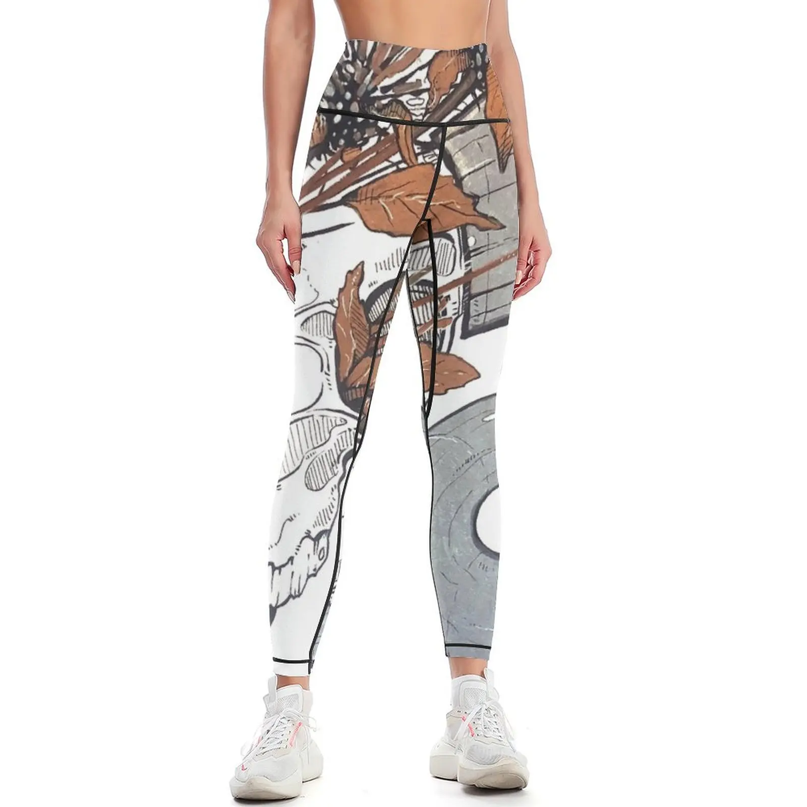 

MorbidiTea - Earl Grey with Ram Skull Leggings workout shorts gym pants harem pants sport legging Womens Leggings