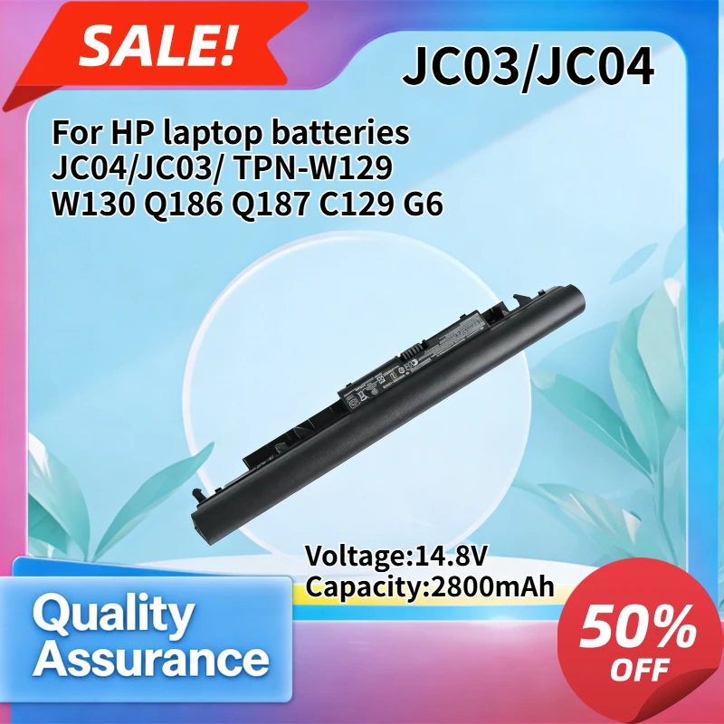 

2800mAh High quality Compatible with HP laptop batteries JC04/JC03/ TPN-W129 W130 Q186 Q187 C129 G6