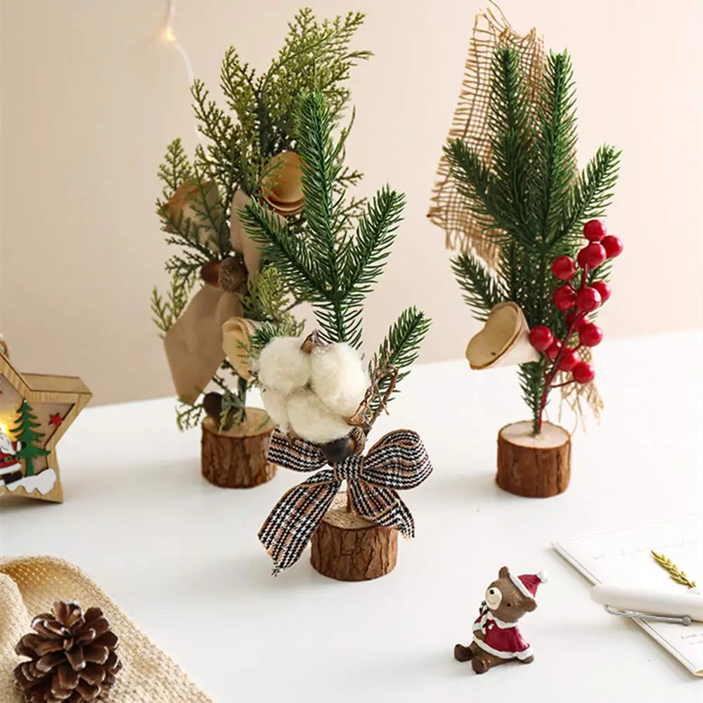 

Artificial Mini Christmas Tree 25cm Desktop Decoration Ornaments Trees Home Garden Courtyard Xmas Thanksgiving Day Decorations