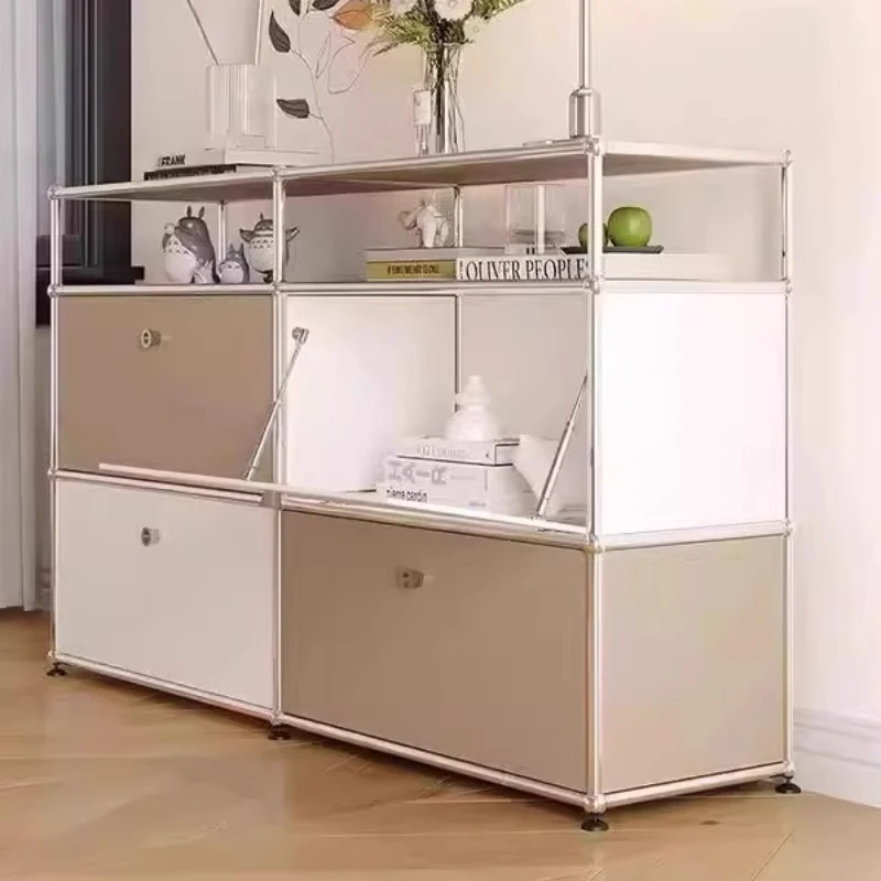 خزانة جانبية مفتوحة الباب، دلو أثاث غرفة المعيشة للتلفزيون الشمالي مجموعة وحدة من الفولاذ المقاوم للصدأ، خزانة تخزين لتناول الطعام #5