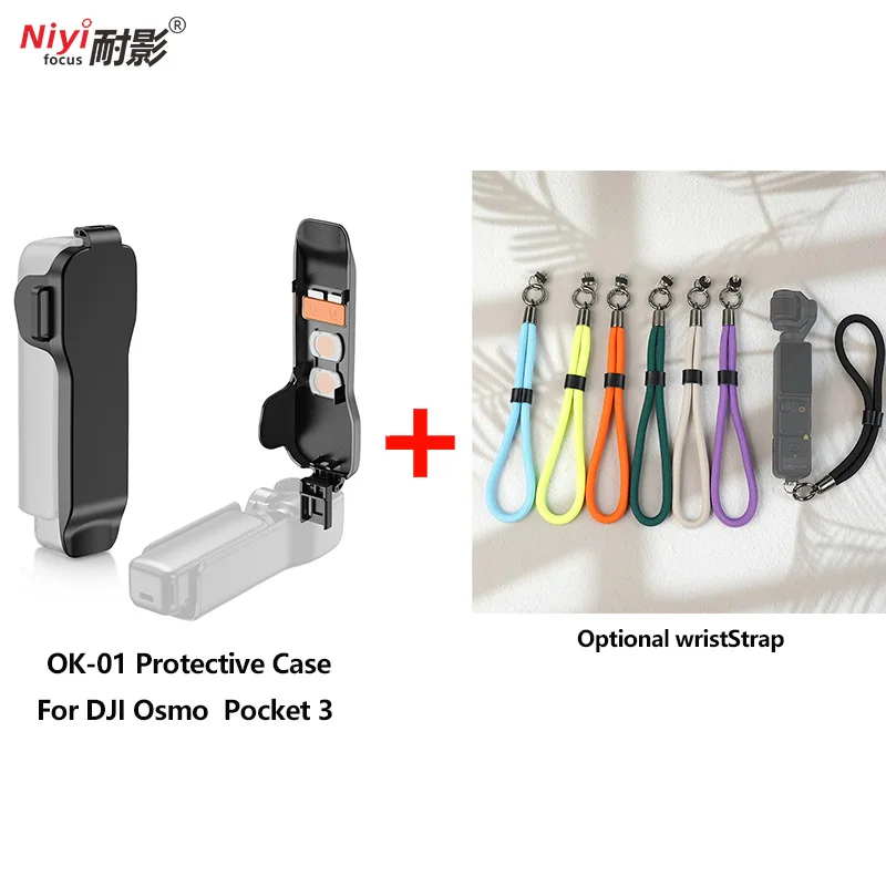 

Pocket 3 Protective Case with wrist strap For DJI Osmo Camera Lens Screen Protector Anti-fall OK01 Flip Cover Quick Release Case