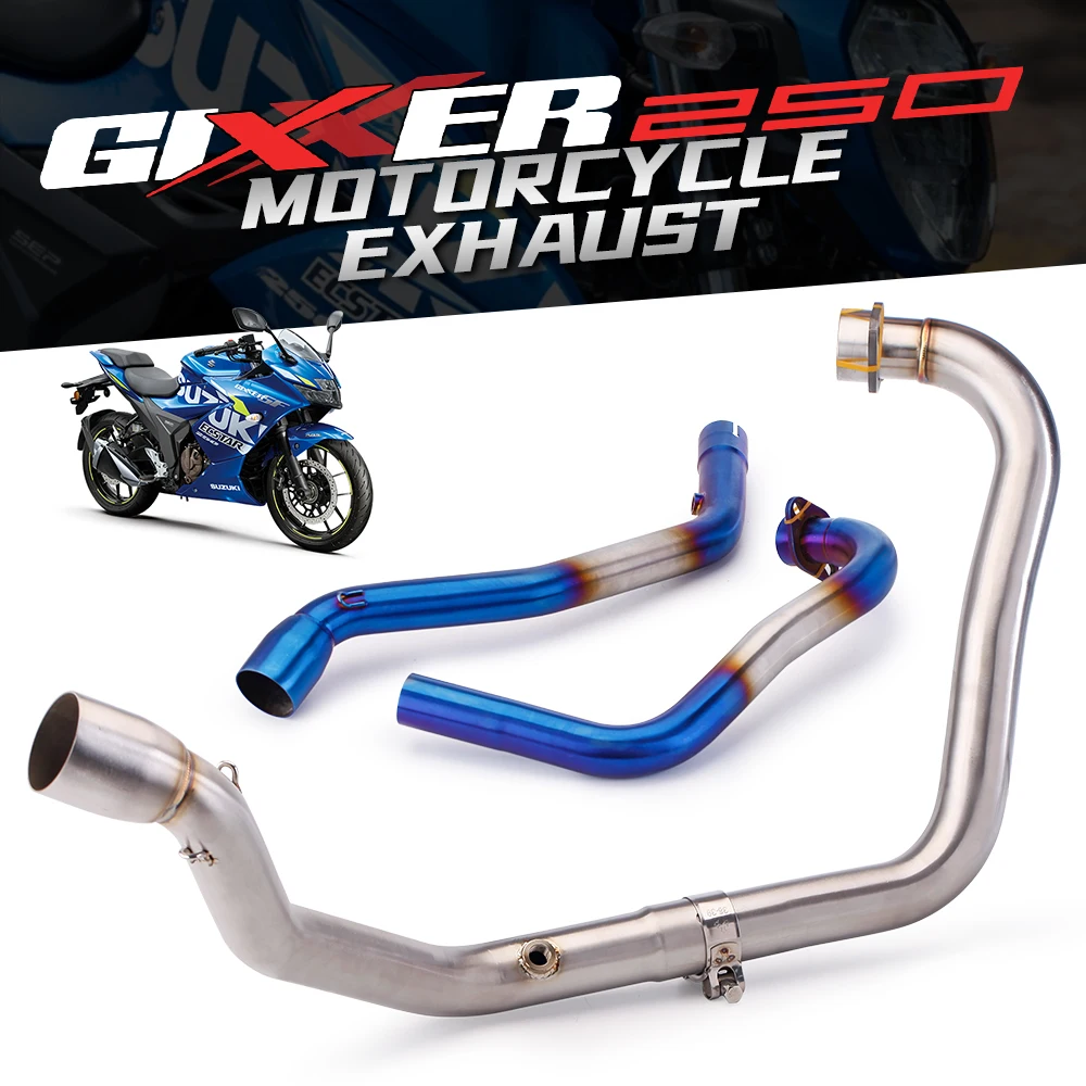 Motorcycle exhaust modify front section slip-on link pipe connect 51mm escape muffler for Suzuki GIXXER250 Vstrom250 V-strom 250