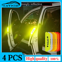4pcs Car door safety anti-collision warning reflective stickers OPEN stickers long-distance reflective paper decorative stickers